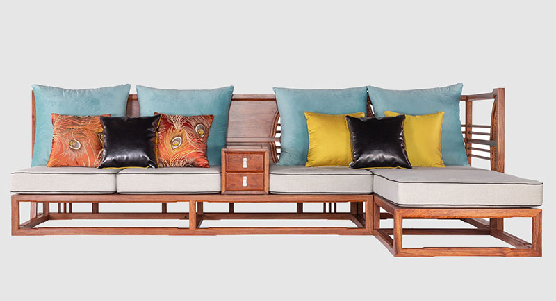 南岸中式家居装修实木沙发组合家具效果图